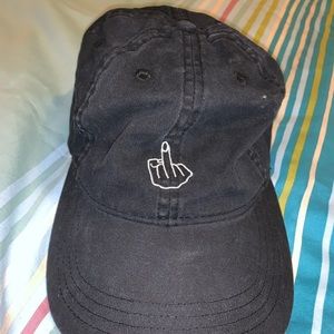 Middle finger fashion baseball cap navy blue